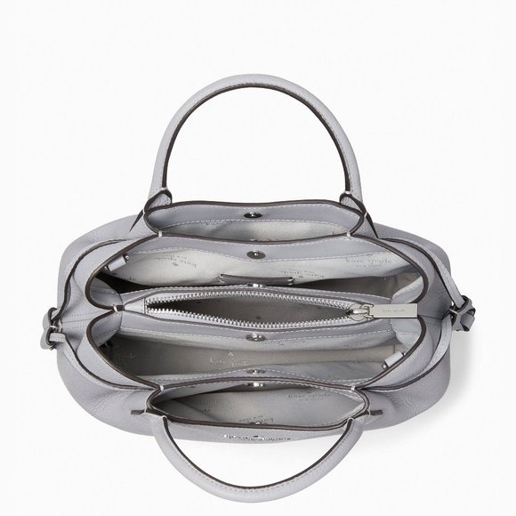 New Kate Spade Dumpling Small Satchel Pebble Leather Mountain Grey - Picture 4 of 4